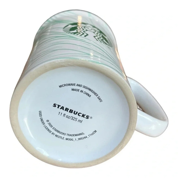 Starbucks 11 oz Green Leaf Tall Coffee Mug Good Condition - Picture 5 of 6